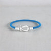 Bleu Bracelet corde millet fermoir manille marin acier