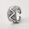 Bague argent croix ouverte martelée