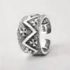 Bague argent croix ouverte martelée