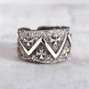 Bague argent croix ouverte martelée