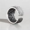 Bague argent croix ouverte martelée