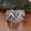 Bague argent croix ouverte martelée