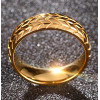 Men's Golden Stainless Steel BiIker Tire Band Ring