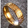 Bague personnalisee homme anneau titane plaque or style pneu biker rouage
