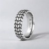 Bague personnalisee homme anneau titane plaque or style pneu biker rouage
