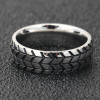 Bague personnalisee homme anneau titane plaque or style pneu biker rouage