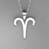 Collana con ciondolo in argento con segno zodiacale Ariete