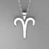 Collana con ciondolo in argento con segno zodiacale Ariete
