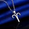 Collana con ciondolo in argento con segno zodiacale Ariete