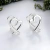 Boucles d'oreilles argent rhodié coeur