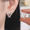 Boucles d'oreilles argent rhodié coeur