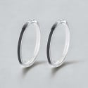Pendientes criollos de plata con resina negra