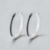 Pendientes criollos de plata con resina negra