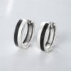 Boucles d'oreille argent creoles bicolore
