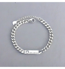 Silver bracelet chain emoji smile