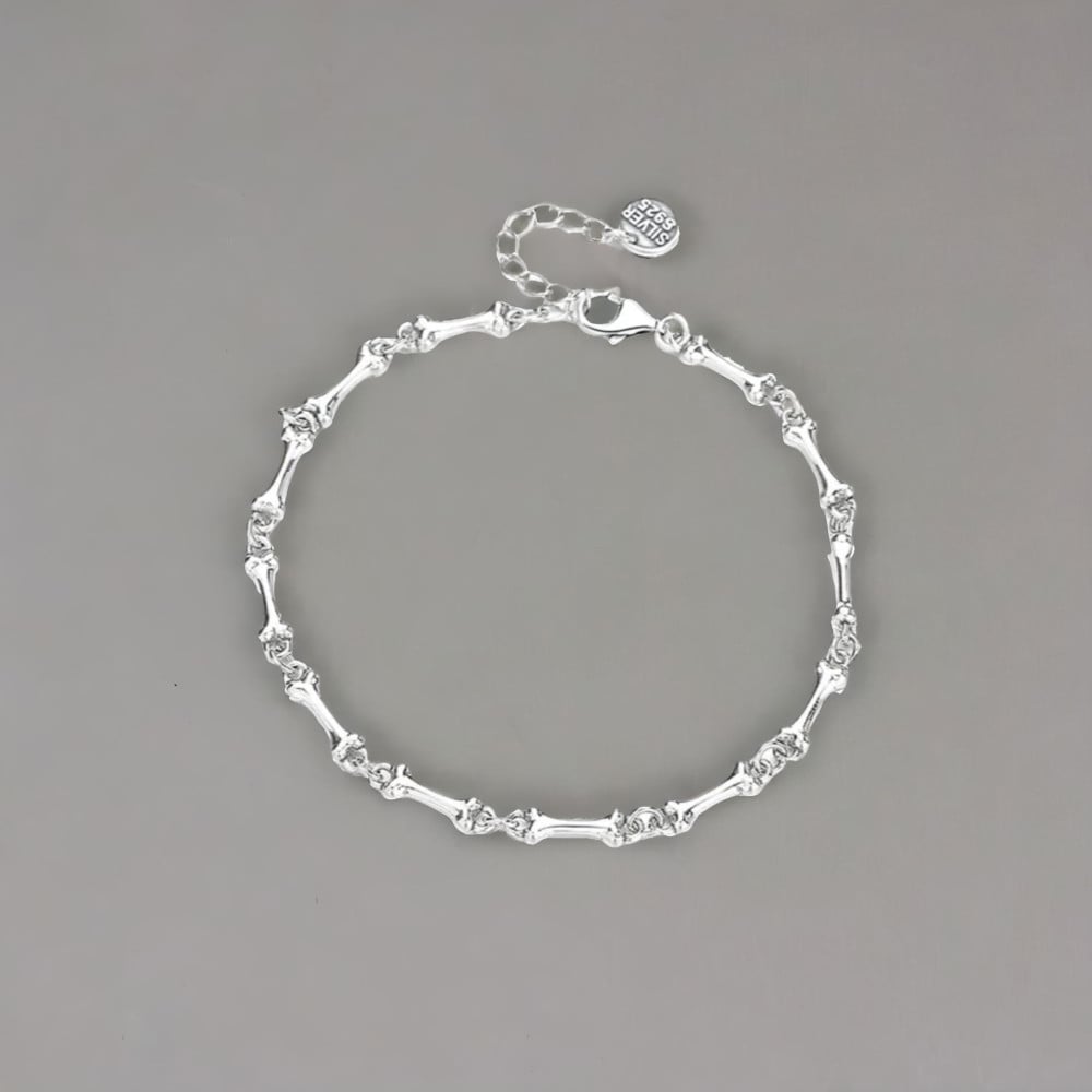 Bracelet argent maillons os