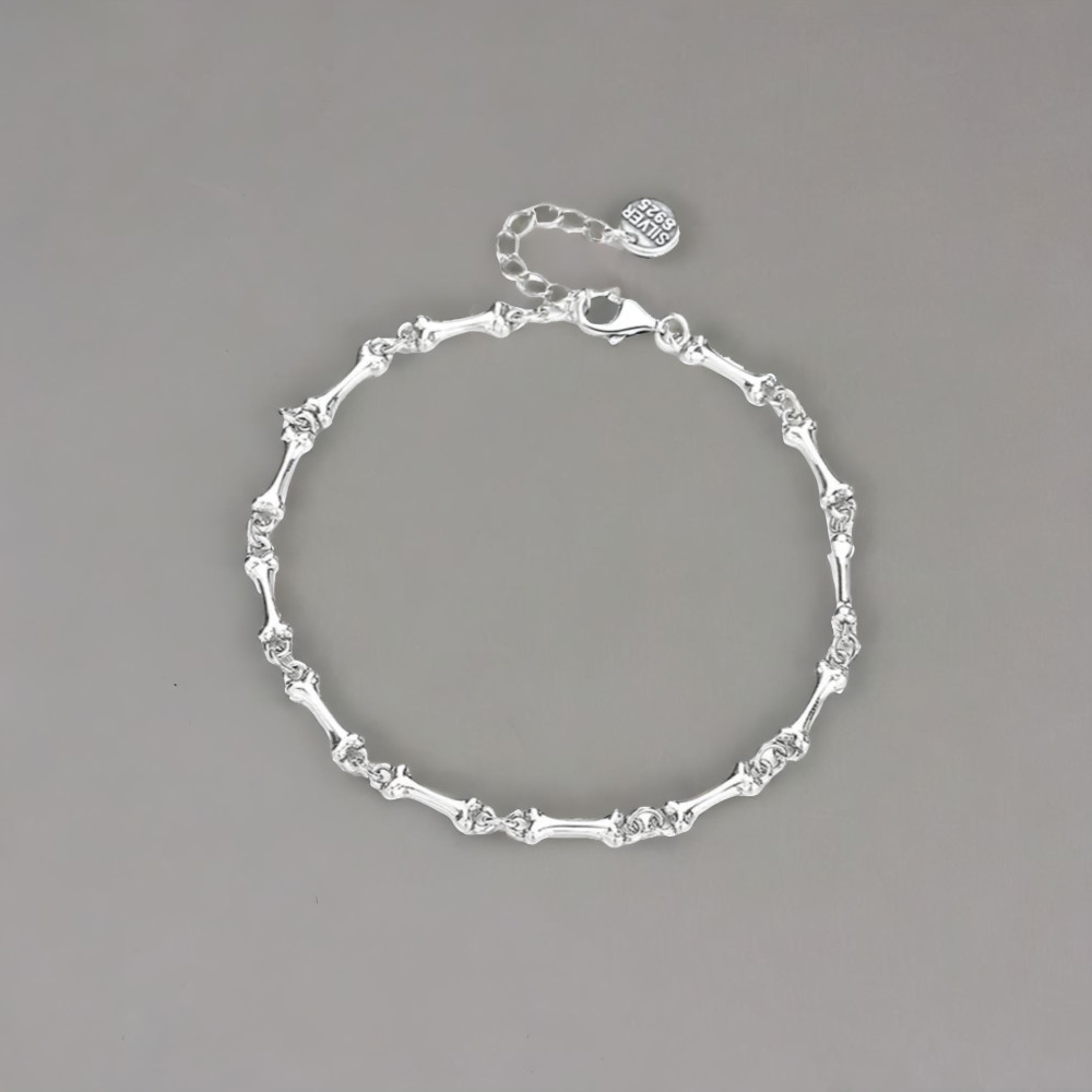 Bracelet argent maillons os