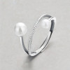Bague argent ouverte perles d'eau douce