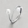 Bague argent ouverte perles d'eau douce