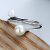 Bague argent ouverte perles d'eau douce