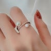 Bague argent ouverte perles d'eau douce