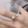 Bague argent ouverte perles d'eau douce