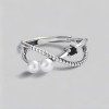 Bague argent infini ouverte perles d'eau douce