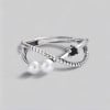 Bague argent infini ouverte perles d'eau douce