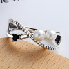 Bague argent infini ouverte perles d'eau douce
