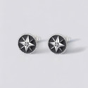 Silver star stud earrings