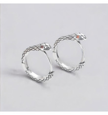 Boucles d’oreilles créoles serpent en argent 925