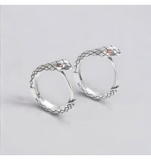 Sterling Silver Snake Hoop Earrings – Unique and Trendy Design