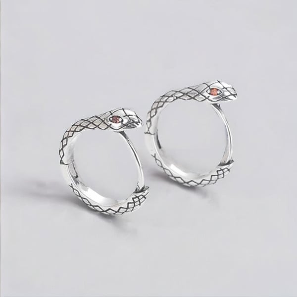 Boucles d'oreille argent créoles serpent