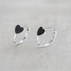 Boucles d'oreille argent créoles coeur