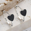 Boucles d'oreille argent créoles coeur