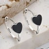 Boucles d'oreille argent créoles coeur