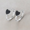 Boucles d'oreille argent créoles coeur