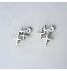 Silberne Stern-Ohrstecker