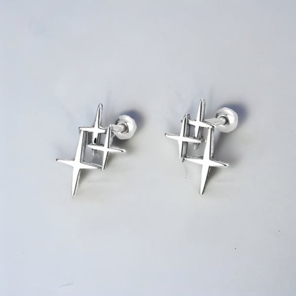 Orecchini Borchie A Stella In Argento Sterling 925 - Piccoli E Delicati, 6mm