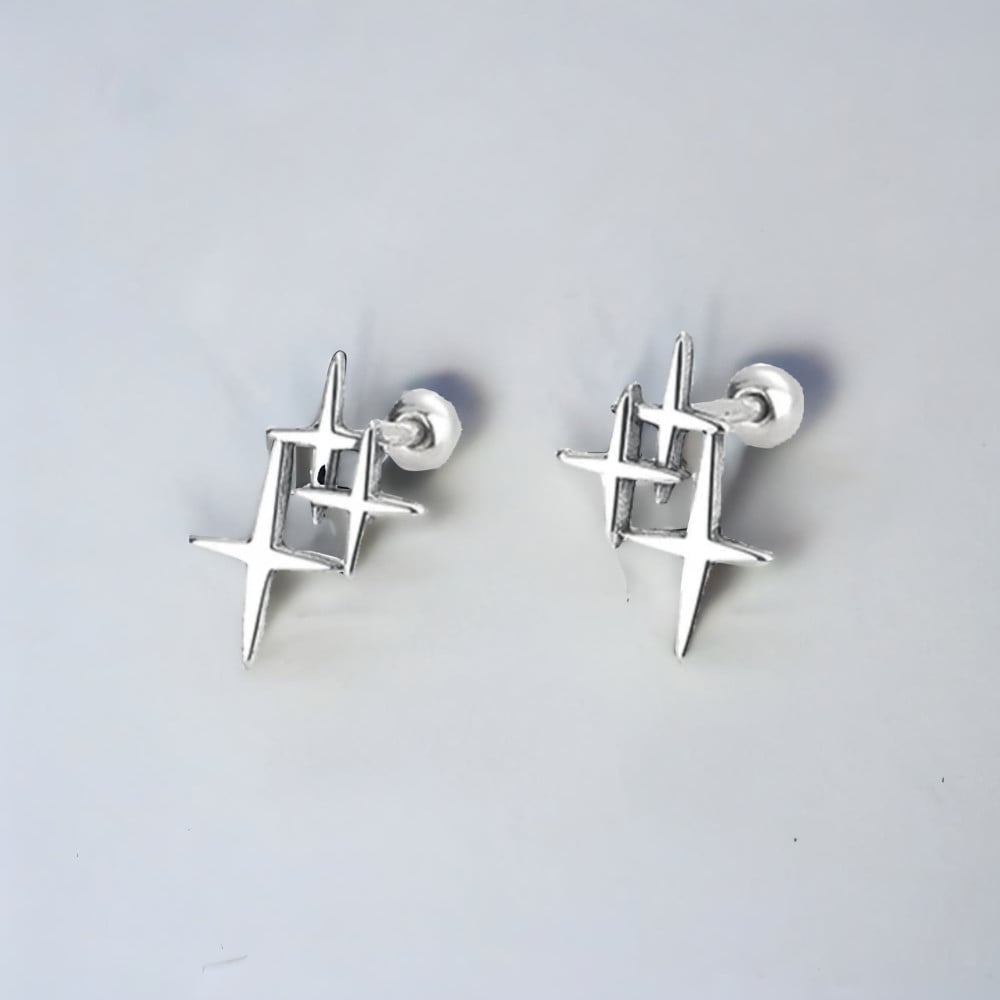 Boucles d'oreilles clous argent étoile