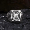 Bague chevalière ouverte argent fleur de lys