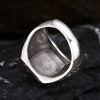 Bague chevalière ouverte argent fleur de lys