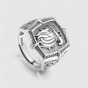 Bague chevalière ouverte argent aigle