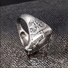 Bague chevalière ouverte argent aigle
