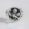 Bague chevalière ouverte argent ange gardien