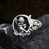 Bague chevalière ouverte argent ange gardien