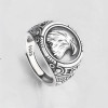Bague chevalière ouverte argent aigle