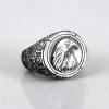 Bague chevalière ouverte argent aigle
