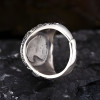 Bague chevalière ouverte argent aigle
