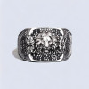 Chevalière homme argent ouverte lion